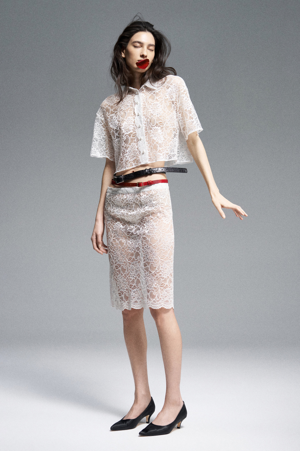 Кроп-рубашка из кружева, фото 2