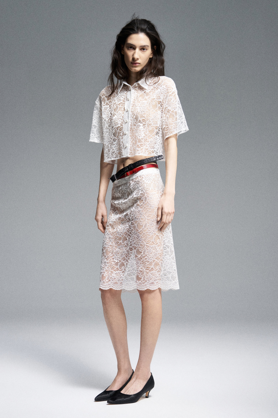 Кроп-рубашка из кружева, фото 4