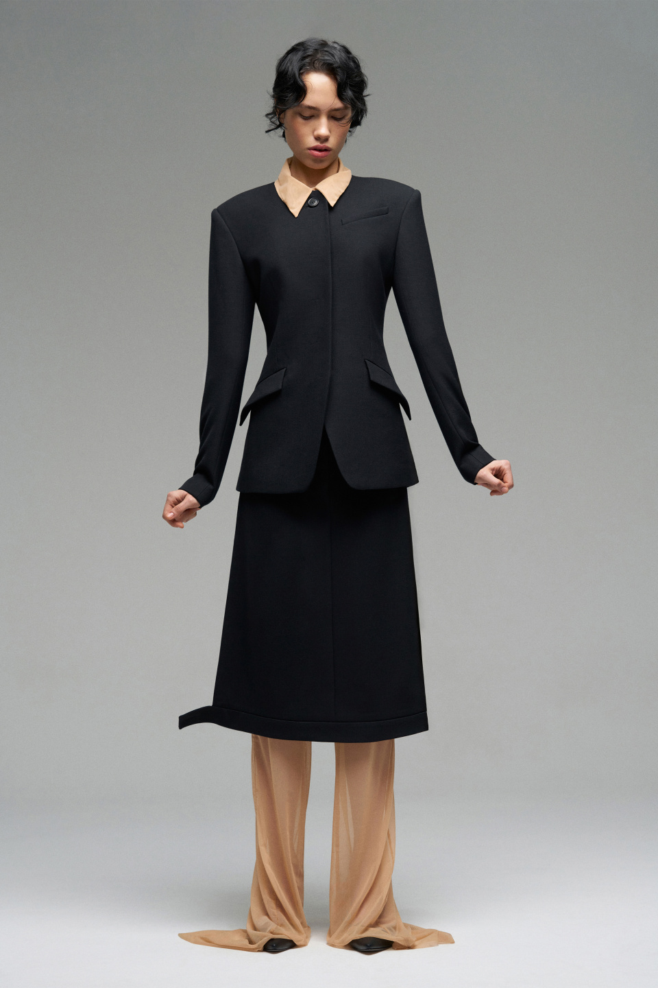 Однобортный жакет из шерсти, фото 2