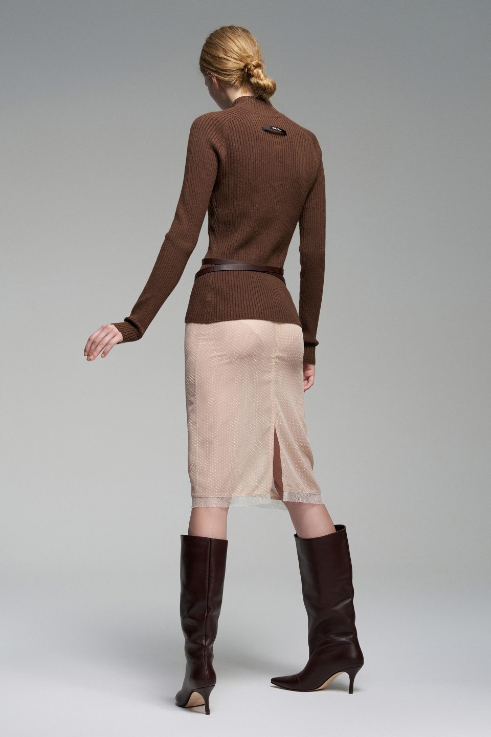 Коричневые высокие сапоги, фото 4