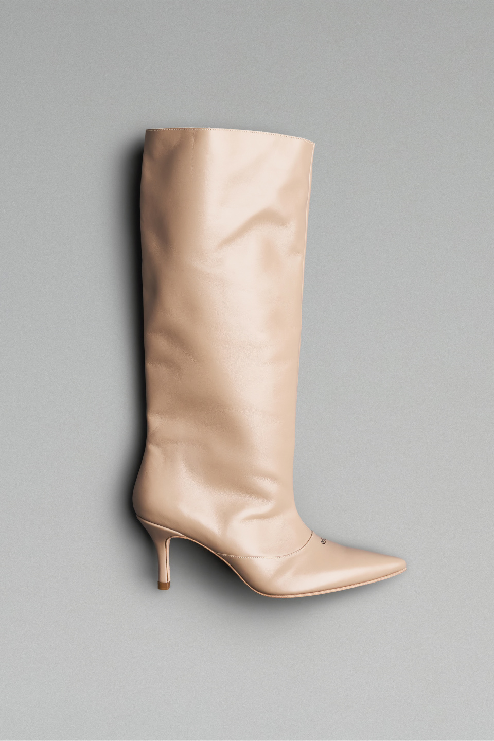 Бежевые высокие сапоги, фото 1